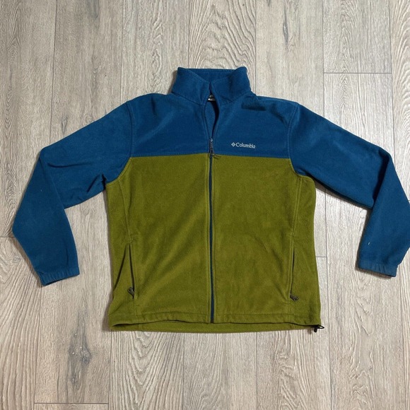 Columbia Jacket Mens XL Blue Green Polyester Long Sleeve Full Zip Pockets - Picture 1 of 6